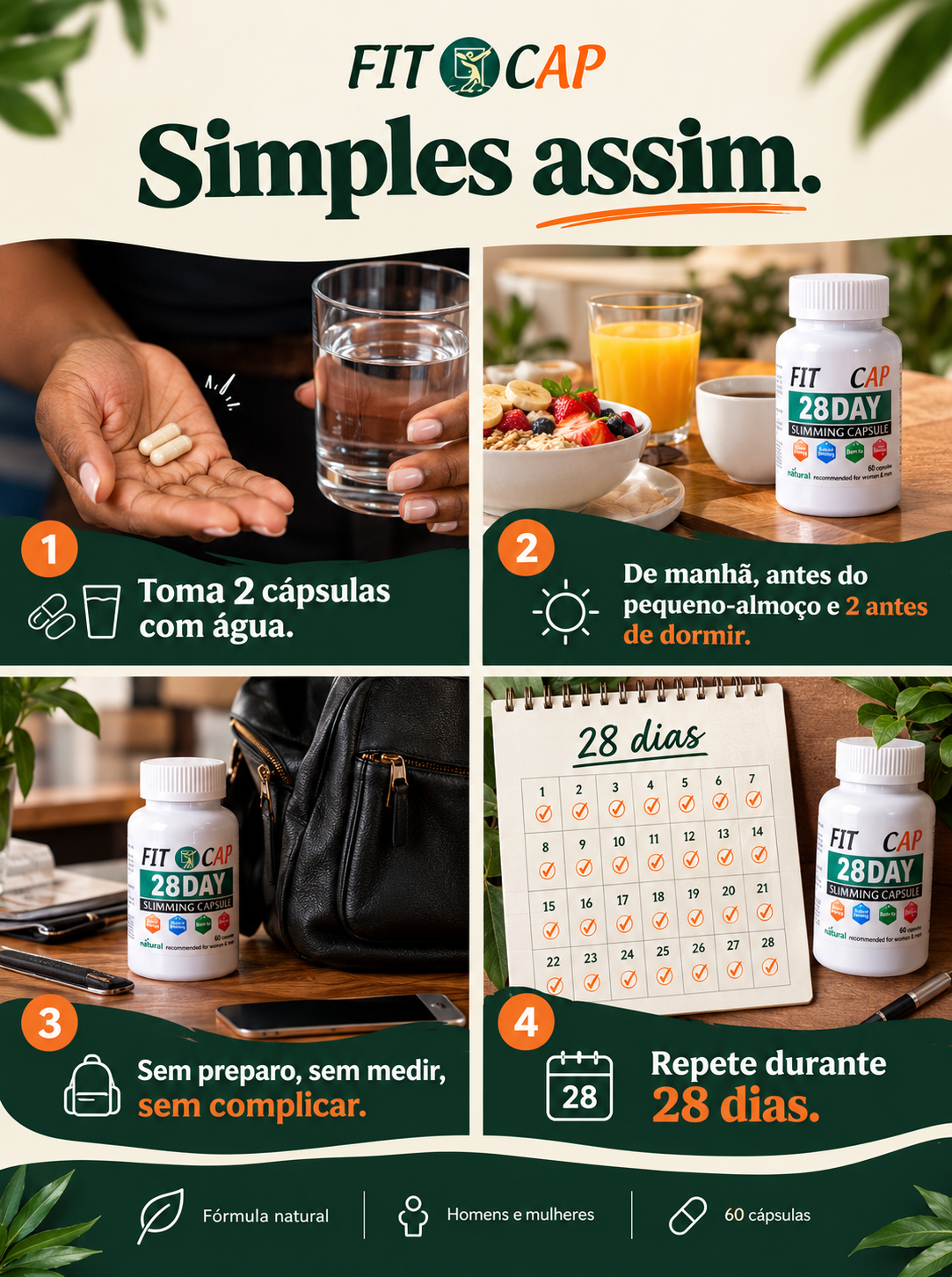 FitCap™ 28 - Fórmula 100% Natural